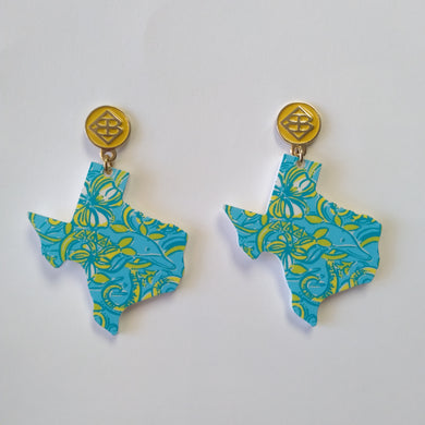Texas Sorority Earrings- Delta Delta Delta