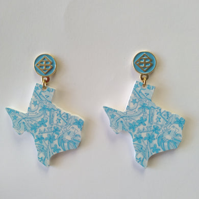 Texas Sorority Earrings- Alpha Delta Pi