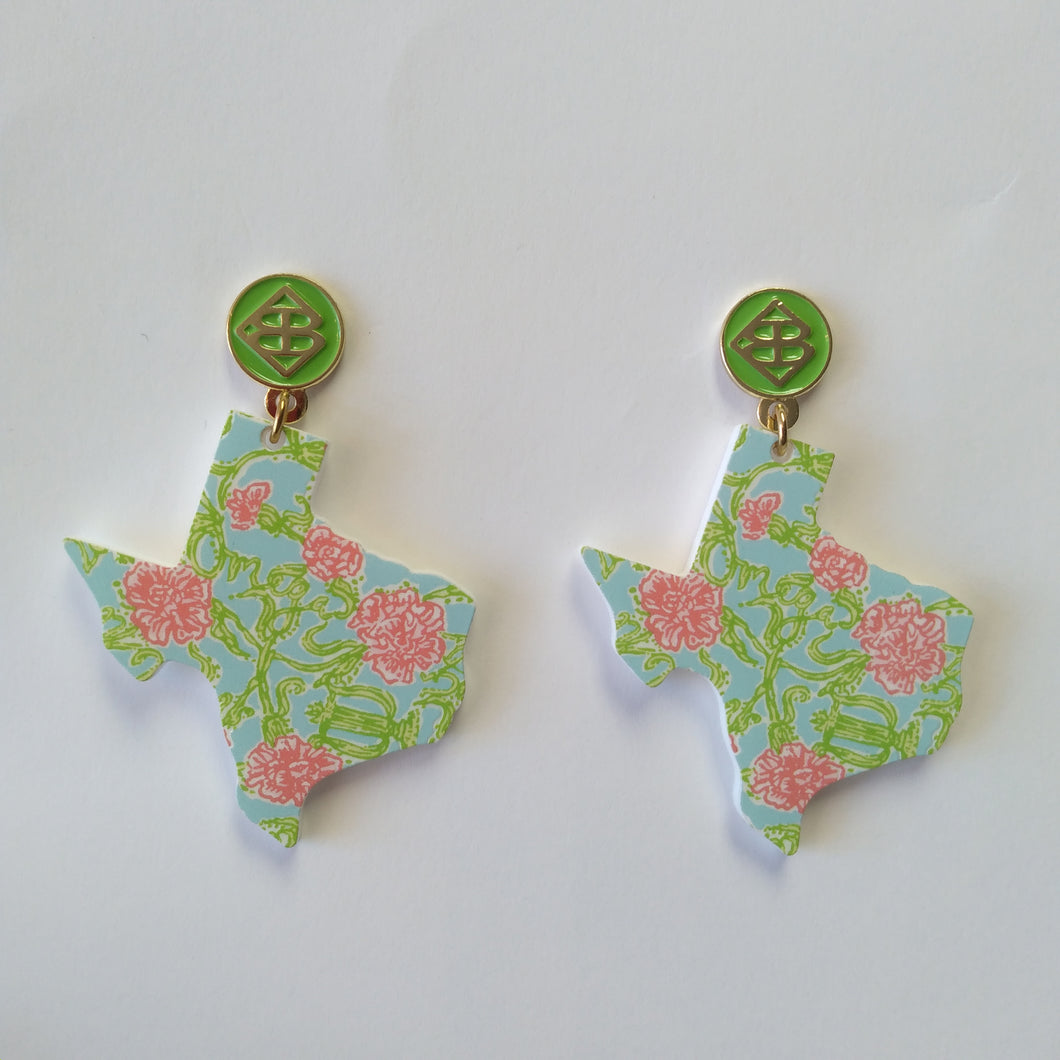 Texas Sorority Earrings- Alpha Chi Omega