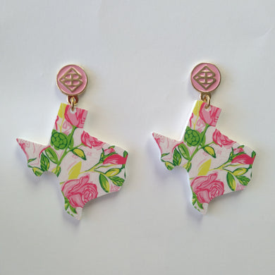 Texas Sorority Earrings- Delta Zeta