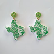 Texas Sorority Earrings- Kappa Delta
