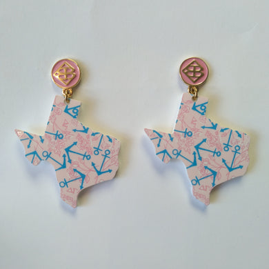 Texas Sorority Earrings- Delta Gamma