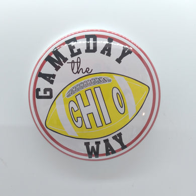 Gameday Football Button - Chi Omega