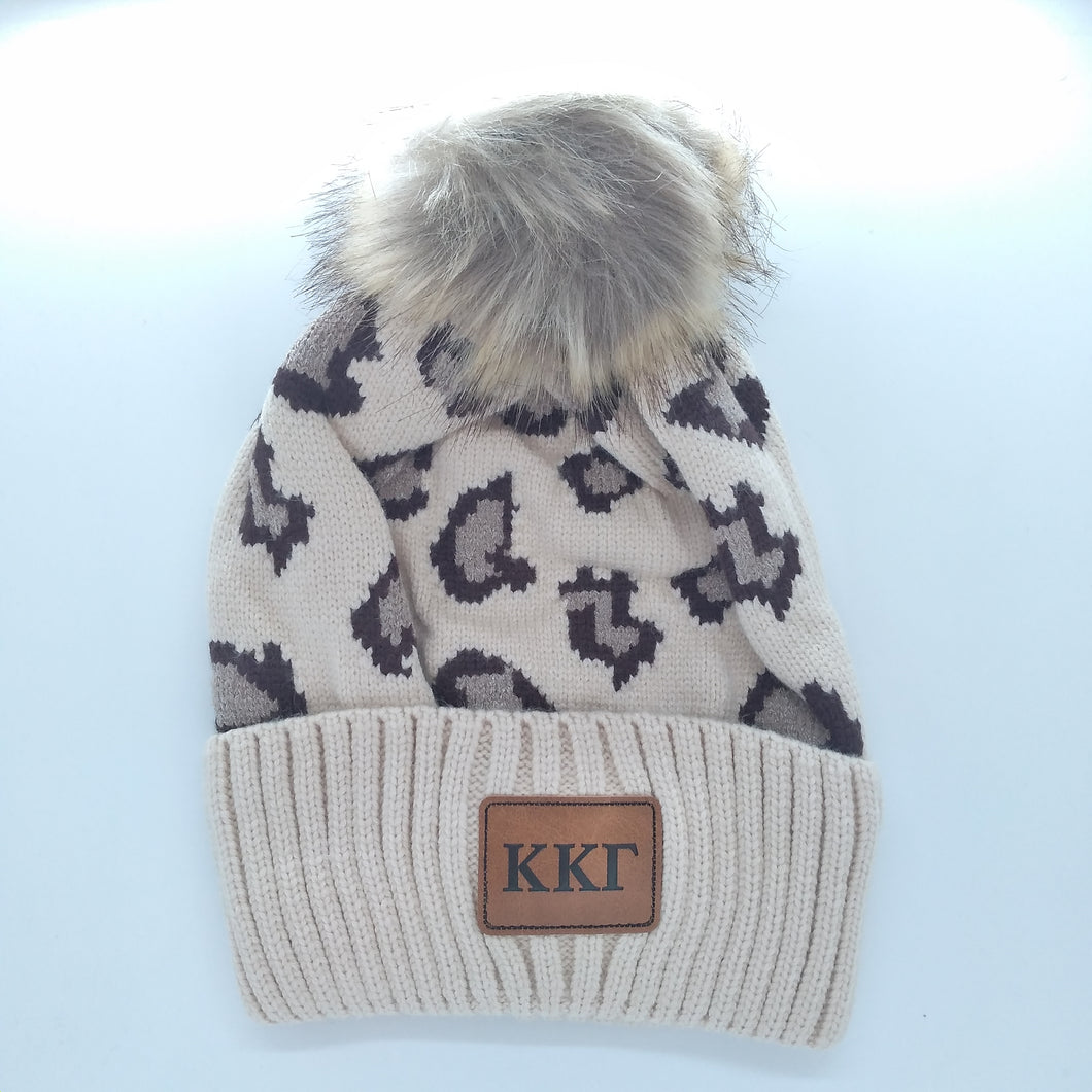 Knit Leopard Beanie- Kappa Kappa Gamma