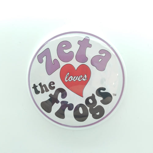 Retro Loves The Frogs Button - Zeta Tau Alpha