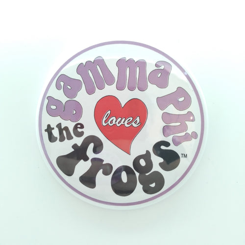 Retro Loves The Frogs Button - Gamma Phi Beta