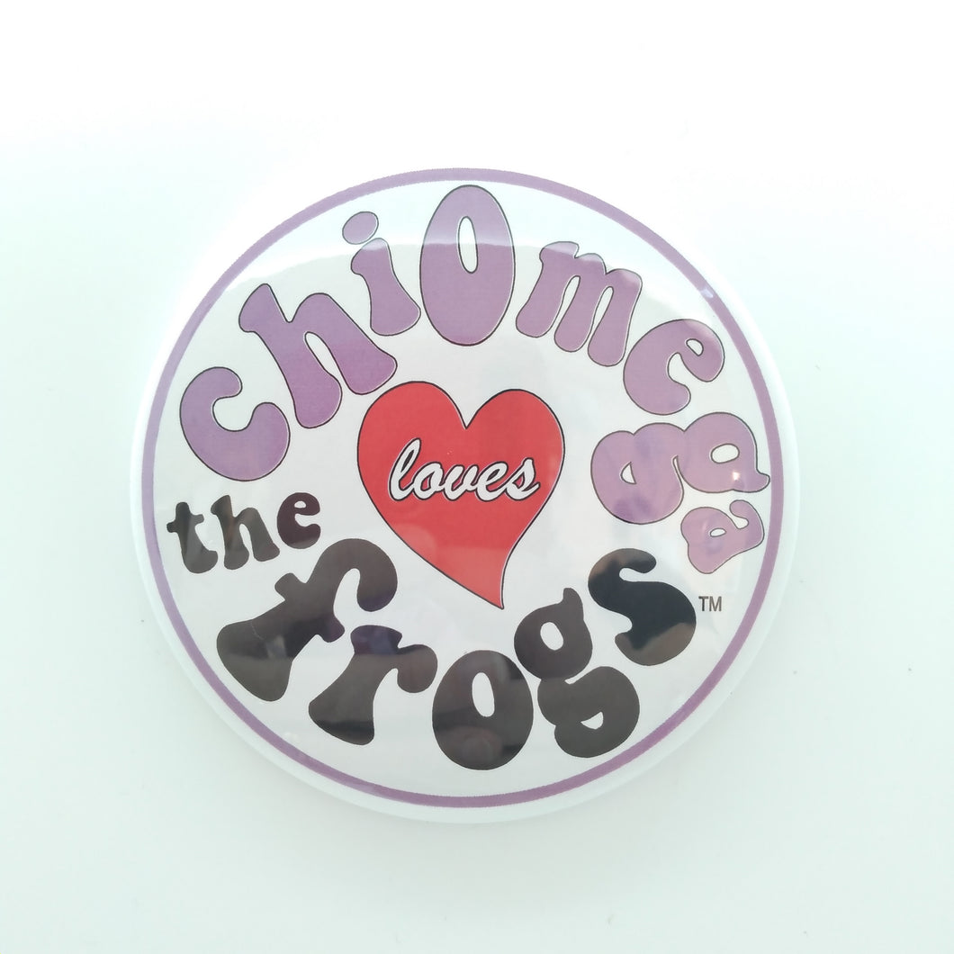 Retro Loves The Frogs Button - Chi Omega