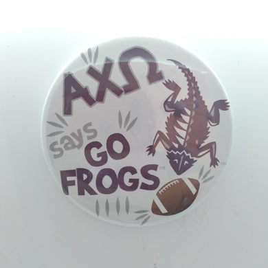 Flat Frog Football Button - Alpha Chi Omega