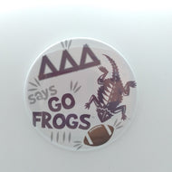 Flat Frog Football Button - Delta Delta Delta