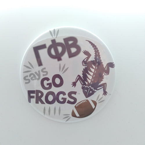 Flat Frog Football Button - Gamma Phi Beta