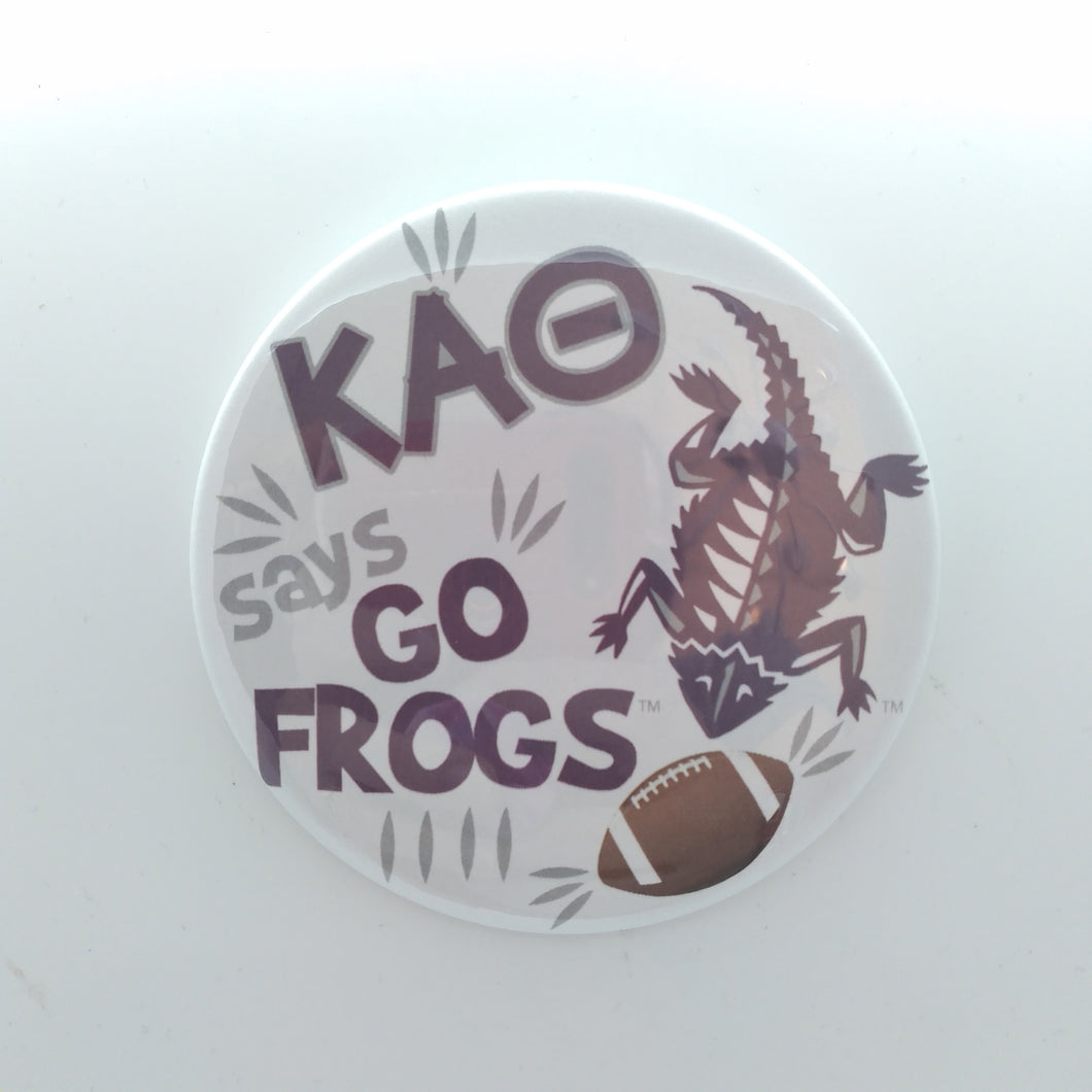 Flat Frog Football Button - Kappa Alpha Theta