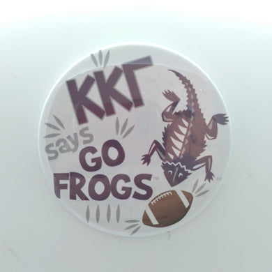 Flat Frog Football Button - Kappa Kappa Gamma