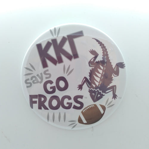 Flat Frog Football Button - Kappa Kappa Gamma