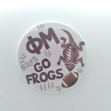 Flat Frog Football Button - Phi Mu