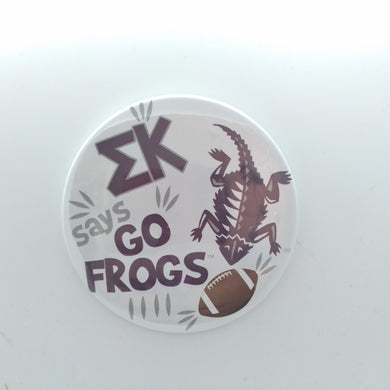 Flat Frog Football Button - Sigma Kappa