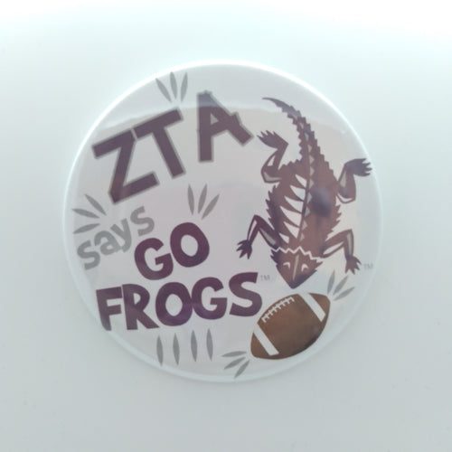 Flat Frog Football Button - Zeta Tau Alpha