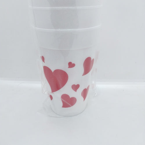 Allover Hearts Styrofoam Cups