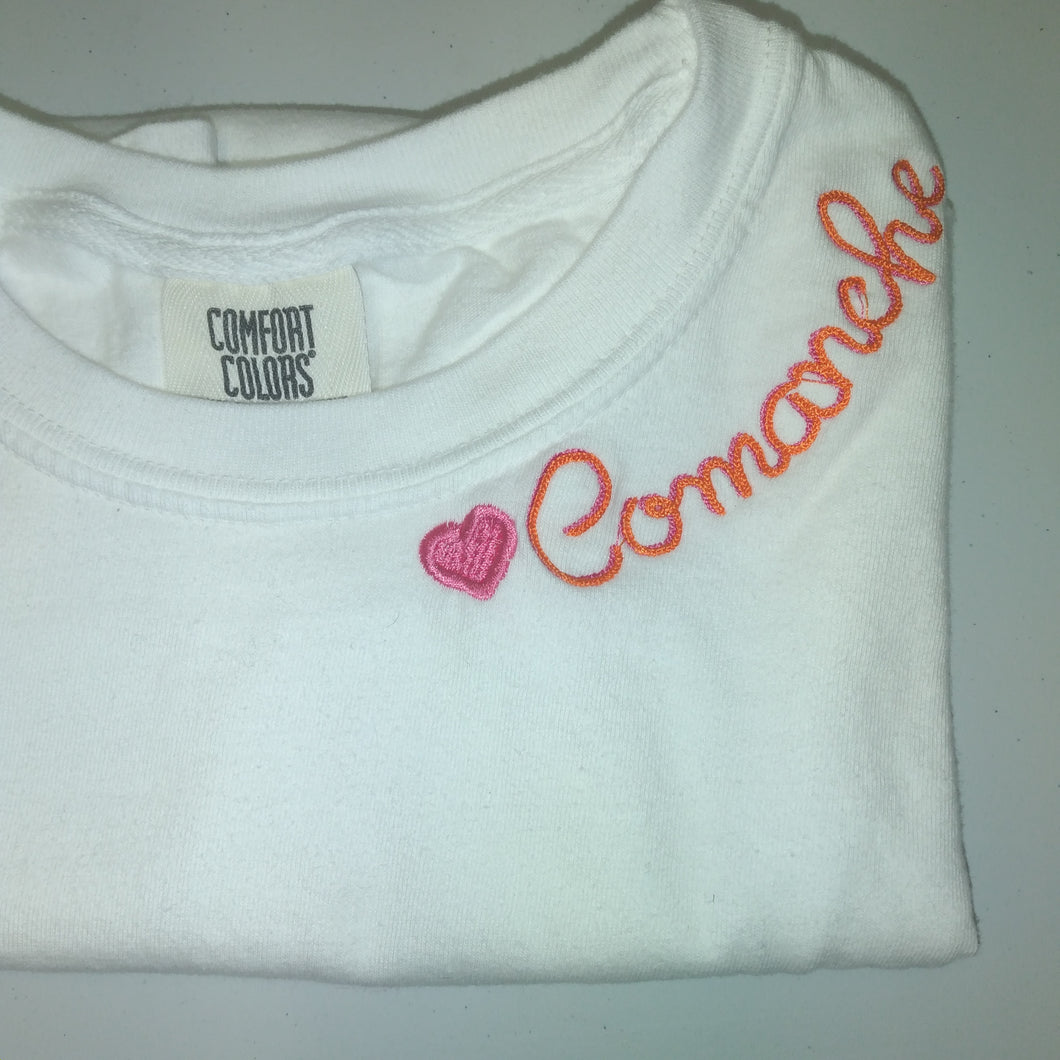 Embroidered Tshirt- Comanche