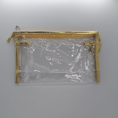 Metallic Edge Clear Bag- Gold