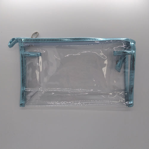 Metallic Edge Clear Bag- Light Blue