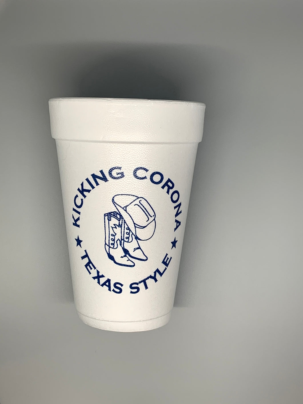 Kicking Corona Texas Style Styrofoam Cups