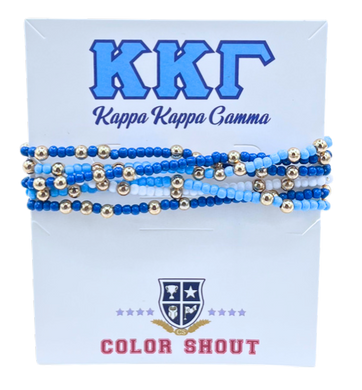 6 Beaded Stretch Bracelets- Kappa Kappa Gamma