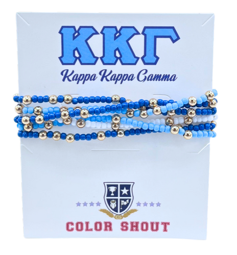 6 Beaded Stretch Bracelets- Kappa Kappa Gamma