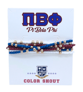 6 Beaded Stretch Bracelets- Pi Beta Phi