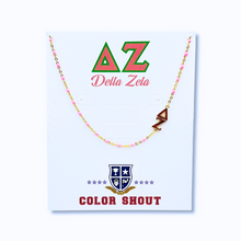 Side Set Enamel Bead Necklace- Delta Zeta