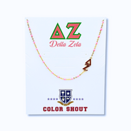 Side Set Enamel Bead Necklace- Delta Zeta