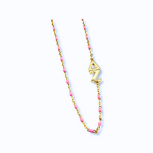 Side Set Enamel Bead Necklace- Delta Zeta