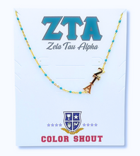 Side Set Enamel Bead Necklace- Zeta Tau Alpha