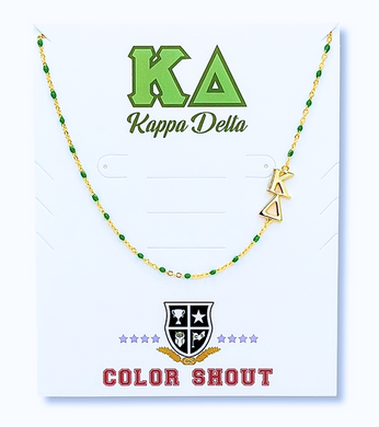 Side Set Enamel Bead Necklace- Kappa Delta