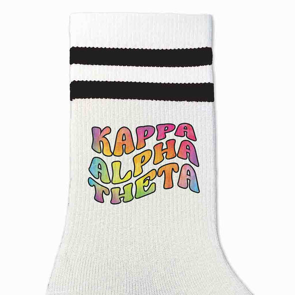 Retro Stripe Crew Socks- Kappa Alpha Theta