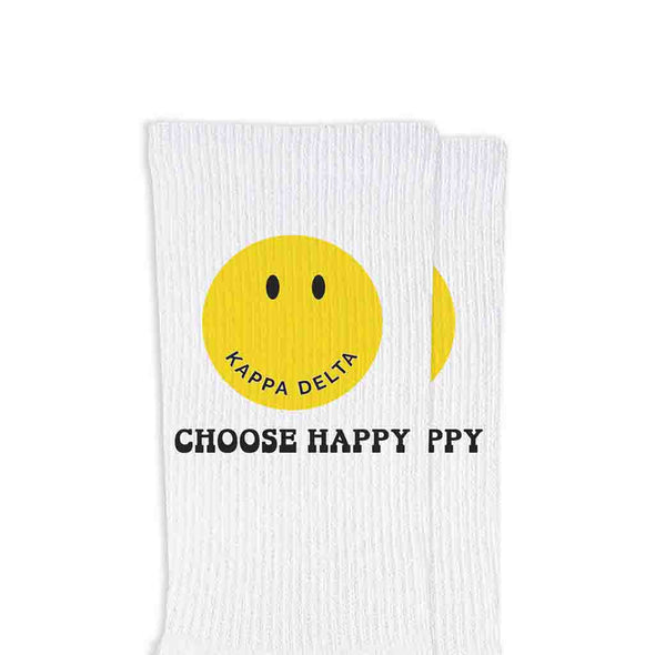 Choose Happy Crew Socks- Kappa Delta