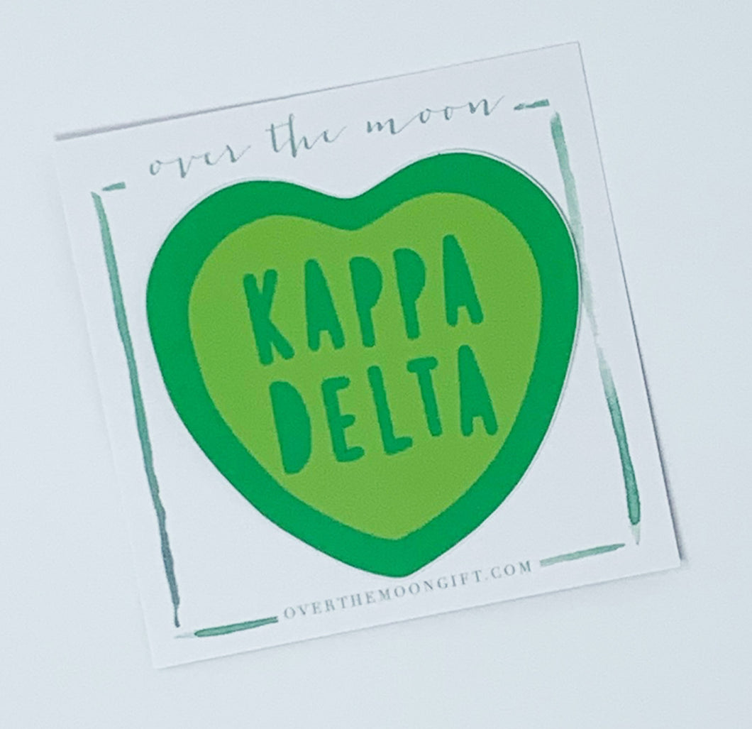 Sorority Heart Decal - Kappa Delta
