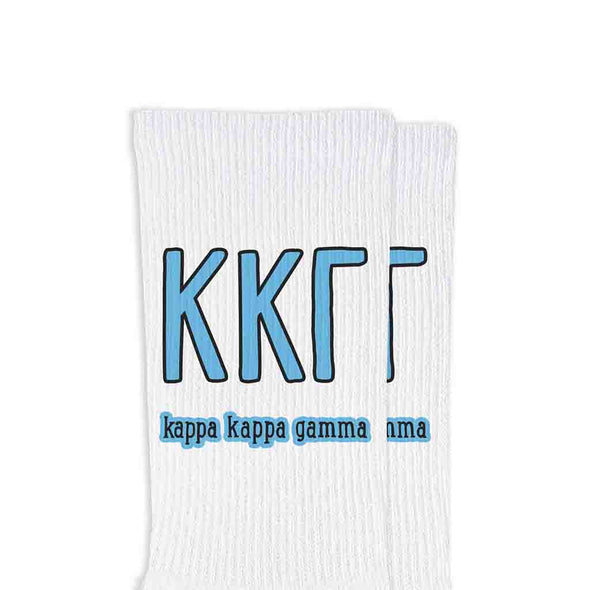 Letters And Name Crew Socks- Kappa Kappa Gamma