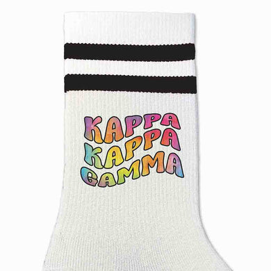 Retro Stripe Crew Socks- Kappa Kappa Gamma