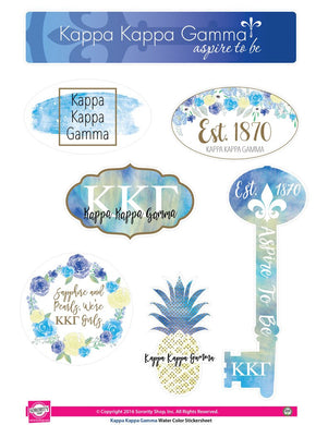 Watercolor Sticker Sheet - Kappa Kappa Gamma