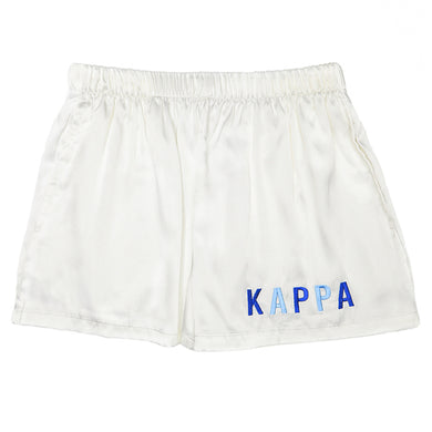 Embroidered Satin Shorts- Kappa Kappa Gamma