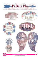 Watercolor Sticker Sheet - Pi Beta Phi