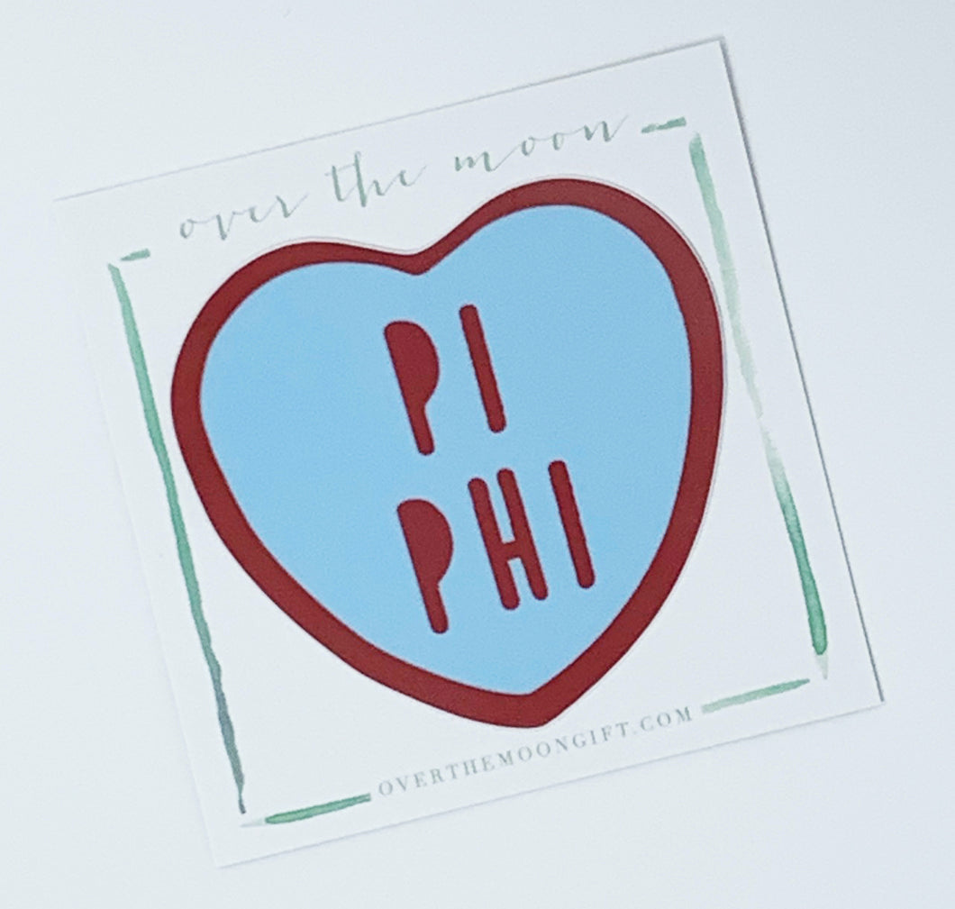 Sorority Heart Decal - Pi Beta Phi