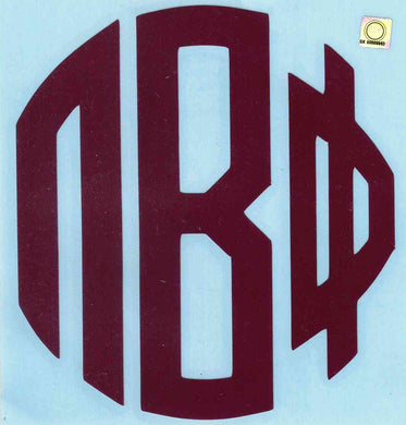 Color Monogram Decal - Pi Beta Phi