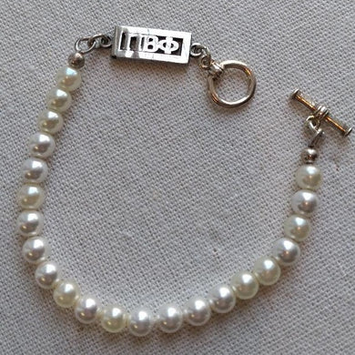 Pearl Bar Bracelet - Pi Beta Phi