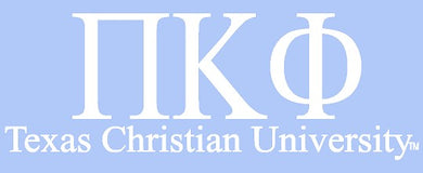 White TCU Car Decal - Pi Kappa Phi