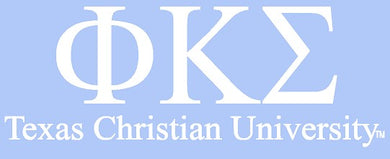 White TCU Car Decal - Phi Kappa Sigma