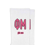 Letters And Name Crew Socks- Phi Mu