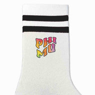 Retro Stripe Crew Socks- Phi Mu