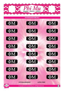 Eye Black Sticker Sheet - Phi Mu
