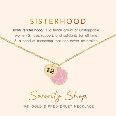 Sorority Druzy Necklace - Phi Mu